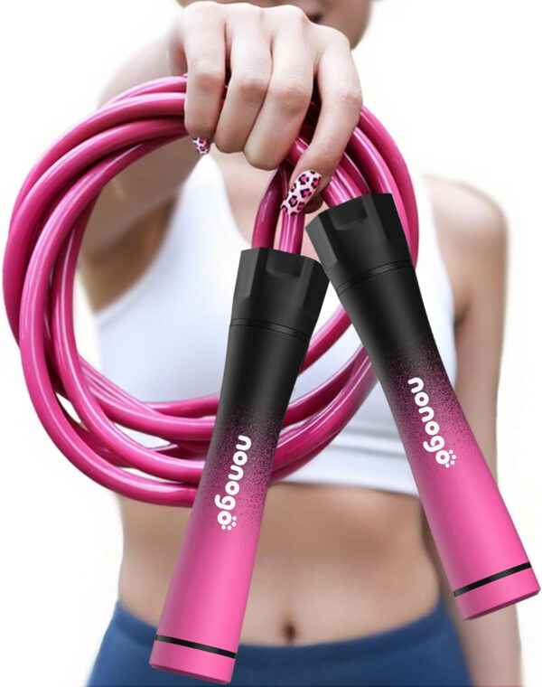 nonogo 1LB Weighted Jump Rope for Women – Adjustable 10mm Heavy PVC Skipping Rope for Fitness, Ideal for High-Intensity Training, MMA, Boxing, CrossFit, Weight-loss Workouts