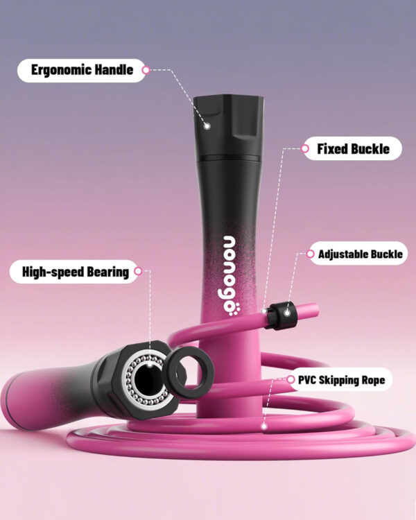 nonogo 1LB Weighted Jump Rope for Women – Adjustable 10mm Heavy PVC Skipping Rope for Fitness, Ideal for High-Intensity Training, MMA, Boxing, CrossFit, Weight-loss Workouts