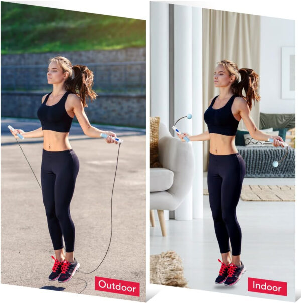 Te-Rich Jump Rope, Weighted Jump Rope for Fitness, Skipping Rope with Counter - Heavy Handles, Adjustable Length - Cordless Jumping Rope for Men Women Kids Fitness Exercise Training