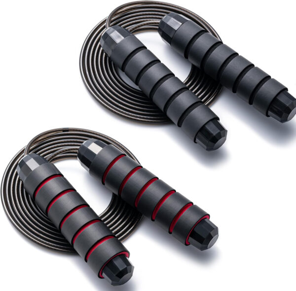BOOMIBOO Jump Rope, Adjustable Jump Ropes,Skipping Rope Tangle-Free Rapid Speed with Ball Bearings for Women Men Kids,Exercise & Slim Body Jumprope at Home School Gym