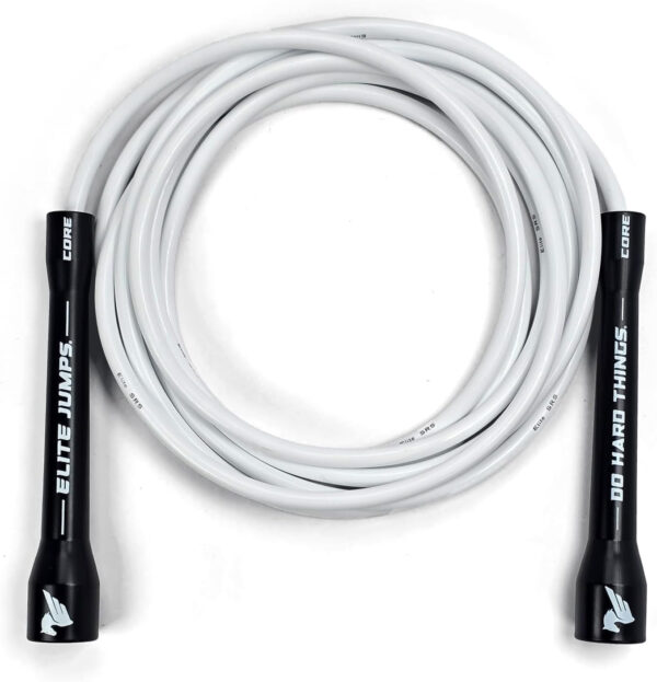 68934d7f19ca3cdf2d0e14add455fb762c49e5f6f193dc5283232.jpg Elite Jumps | 6mm PVC Jump Ropes for Fitness | Indoor/Outdoor Adjustable Boxing Jump Rope w/Unbreakable Handles & Ultra-Durable Non-Kinking PVC | Skipping Rope for Men & Women & Boxer Rope Jump Rope