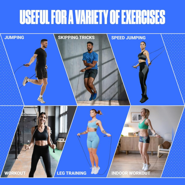 Adjustable Jump Rope for Fitness and Exercise – Skipping Rope for Cardio, Boxing, and Weight Loss – Speed Rope perfect for Men & Women