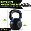Single Cast Iron Kettlebell | Powder Coated - Wide Handle Weights for Core & Glute Workouts Swings, Squats, Deadlifts Strength, Endurance & Flexibility for Men & Women