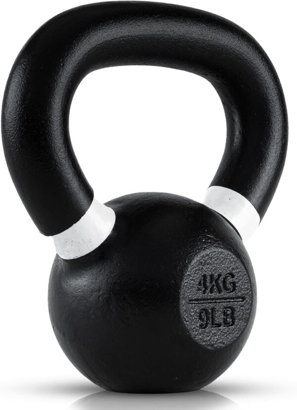 Single Cast Iron Kettlebell | Powder Coated - Wide Handle Weights for Core & Glute Workouts Swings, Squats, Deadlifts Strength, Endurance & Flexibility for Men & Women