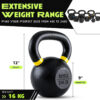 Single Cast Iron Kettlebell | Powder Coated - Wide Handle Weights for Core & Glute Workouts Swings, Squats, Deadlifts Strength, Endurance & Flexibility for Men & Women