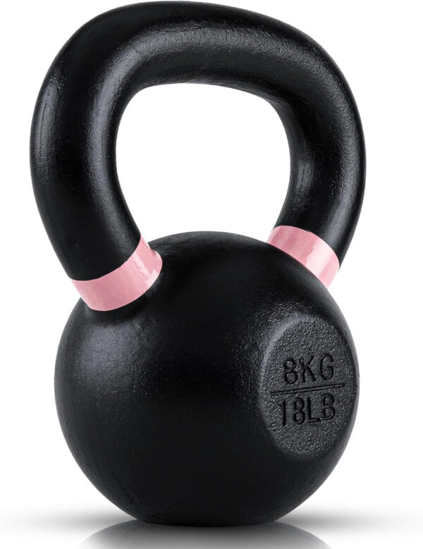 Single Cast Iron Kettlebell | Powder Coated - Wide Handle Weights for Core & Glute Workouts Swings, Squats, Deadlifts Strength, Endurance & Flexibility for Men & Women