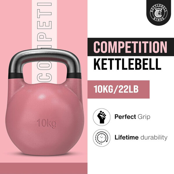Kettlebell Kings Competition Kettlebells Weight (35mm handle) 8-48 KG | Hand weights Workout Gym Equipment & Strength training sets for Women & Men for Home Gym | Suitable for High Repetition Workouts