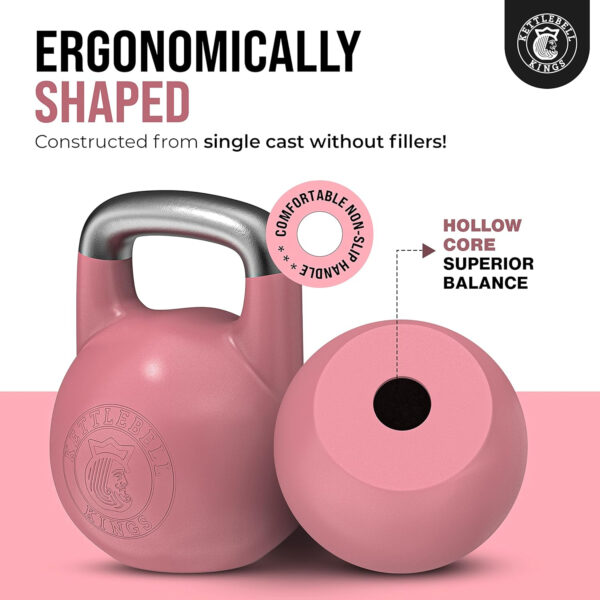 Kettlebell Kings Competition Kettlebells Weight (35mm handle) 8-48 KG | Hand weights Workout Gym Equipment & Strength training sets for Women & Men for Home Gym | Suitable for High Repetition Workouts