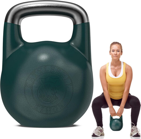 Kettlebell Kings Competition Kettlebells Weight (35mm handle) 8-48 KG | Hand weights Workout Gym Equipment & Strength training sets for Women & Men for Home Gym | Suitable for High Repetition Workouts