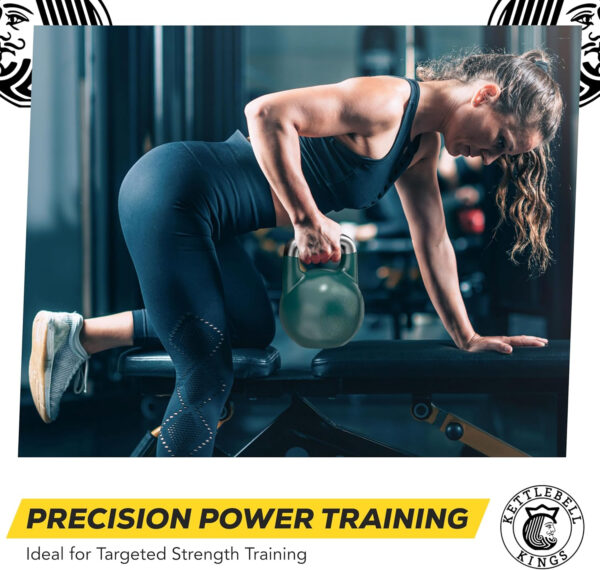 Kettlebell Kings Competition Kettlebells Weight (35mm handle) 8-48 KG | Hand weights Workout Gym Equipment & Strength training sets for Women & Men for Home Gym | Suitable for High Repetition Workouts