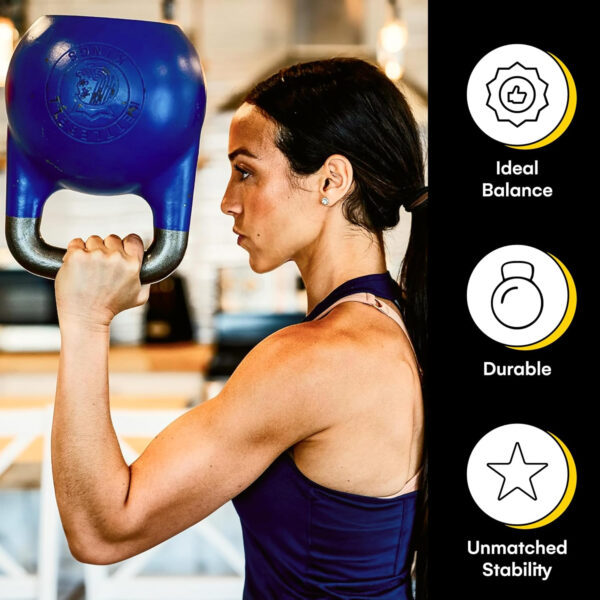 Kettlebell Kings Competition Kettlebells Weight (35mm handle) 8-48 KG | Hand weights Workout Gym Equipment & Strength training sets for Women & Men for Home Gym | Suitable for High Repetition Workouts