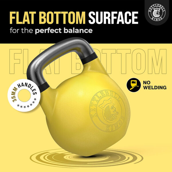 Kettlebell Kings Competition Kettlebells Weight (35mm handle) 8-48 KG | Hand weights Workout Gym Equipment & Strength training sets for Women & Men for Home Gym | Suitable for High Repetition Workouts