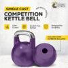 Kettlebell Kings Competition Kettlebells Weight (35mm handle) 8-48 KG | Hand weights Workout Gym Equipment & Strength training sets for Women & Men for Home Gym | Suitable for High Repetition Workouts