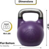 Kettlebell Kings Competition Kettlebells Weight (35mm handle) 8-48 KG | Hand weights Workout Gym Equipment & Strength training sets for Women & Men for Home Gym | Suitable for High Repetition Workouts
