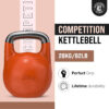 Kettlebell Kings Competition Kettlebells Weight (35mm handle) 8-48 KG | Hand weights Workout Gym Equipment & Strength training sets for Women & Men for Home Gym | Suitable for High Repetition Workouts