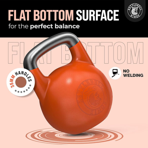 Kettlebell Kings Competition Kettlebells Weight (35mm handle) 8-48 KG | Hand weights Workout Gym Equipment & Strength training sets for Women & Men for Home Gym | Suitable for High Repetition Workouts