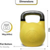 Kettlebell Kings Competition Kettlebells Weight (35mm handle) 8-48 KG | Hand weights Workout Gym Equipment & Strength training sets for Women & Men for Home Gym | Suitable for High Repetition Workouts