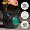 Wide Grip 3-Piece or 4-Piece Kettlebell Exercise Fitness Weight Set, Include 5 lbs, 10 lbs, 15 lbs and 20 lbs, Set of 3 or Set of 4