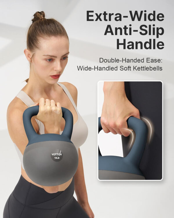 6893526cb892c47c04b389cca0b27f33bf345ac2cf644b4fc714d.jpg YOTTOY Soft Kettlebell, Set for Strength Training Kettlebells & Home Workouts, Soft-Sided Cushioned Base, Wide-Handle - Ideal for Men, Women, & Beginners