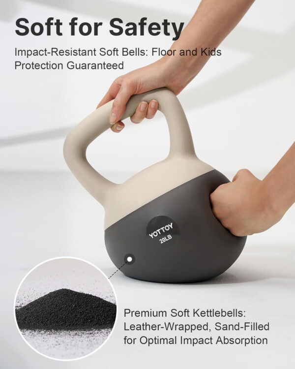 689352721f5ad6b674ec79133a9115b41bcb27cc15252f8225cf1.jpg YOTTOY Soft Kettlebell, Set for Strength Training Kettlebells & Home Workouts, Soft-Sided Cushioned Base, Wide-Handle - Ideal for Men, Women, & Beginners