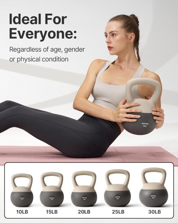 689352766cfcdbe967adb6430ee185e49bfd740a60b5dfa98f68d.jpg YOTTOY Soft Kettlebell, Set for Strength Training Kettlebells & Home Workouts, Soft-Sided Cushioned Base, Wide-Handle - Ideal for Men, Women, & Beginners