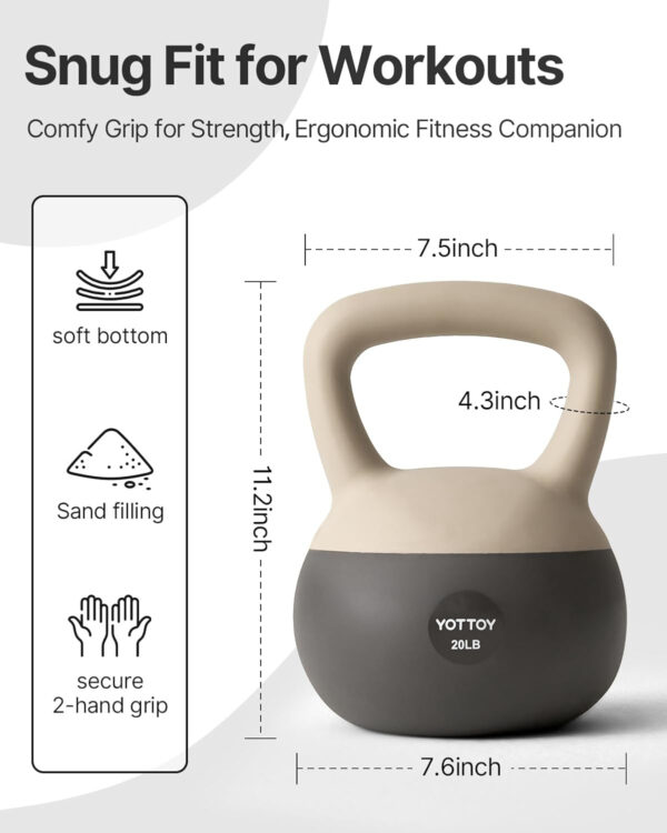 689352778998382b1c8b2566601c15acdfe33daaffab00a99df96.jpg YOTTOY Soft Kettlebell, Set for Strength Training Kettlebells & Home Workouts, Soft-Sided Cushioned Base, Wide-Handle - Ideal for Men, Women, & Beginners