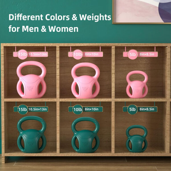 RUNWE 3 Handle Kettlebells Weight - Weight for Women Options 5, 10, 15 and 20 LB for Russian Twists AB Exercise, Weightlifting and Core Fitness Exercise Home Gym [Single in Sold]