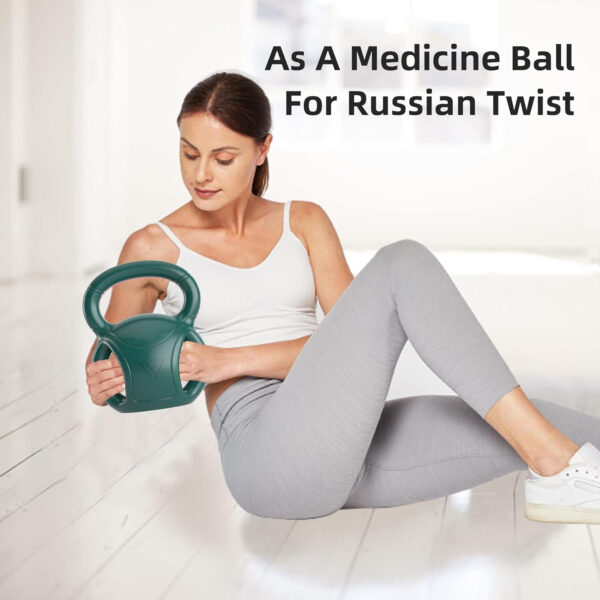 RUNWE 3 Handle Kettlebells Weight - Weight for Women Options 5, 10, 15 and 20 LB for Russian Twists AB Exercise, Weightlifting and Core Fitness Exercise Home Gym [Single in Sold]