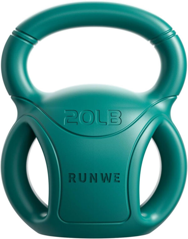 RUNWE 3 Handle Kettlebells Weight - Weight for Women Options 5, 10, 15 and 20 LB for Russian Twists AB Exercise, Weightlifting and Core Fitness Exercise Home Gym [Single in Sold]