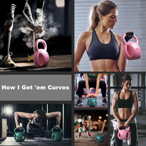 RUNWE 3 Handle Kettlebells Weight - Weight for Women Options 5, 10, 15 and 20 LB for Russian Twists AB Exercise, Weightlifting and Core Fitness Exercise Home Gym [Single in Sold]