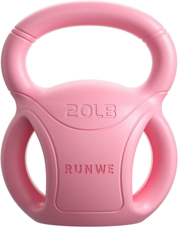 RUNWE 3 Handle Kettlebells Weight - Weight for Women Options 5, 10, 15 and 20 LB for Russian Twists AB Exercise, Weightlifting and Core Fitness Exercise Home Gym [Single in Sold]