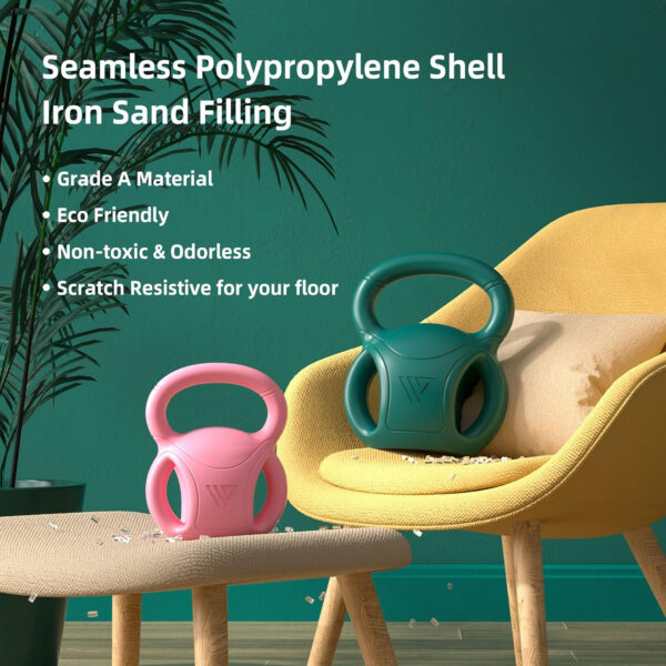 RUNWE 3 Handle Kettlebells Weight - Weight for Women Options 5, 10, 15 and 20 LB for Russian Twists AB Exercise, Weightlifting and Core Fitness Exercise Home Gym [Single in Sold]