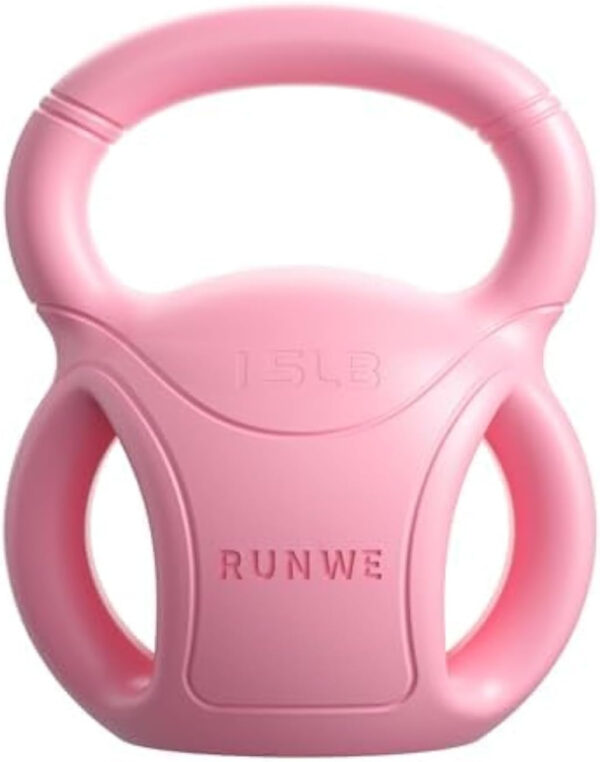 RUNWE 3 Handle Kettlebells Weight - Weight for Women Options 5, 10, 15 and 20 LB for Russian Twists AB Exercise, Weightlifting and Core Fitness Exercise Home Gym [Single in Sold]