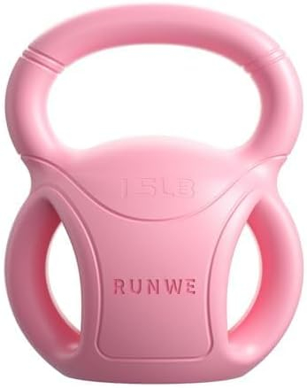 RUNWE 3 Handle Kettlebells Weight - Weight for Women Options 5, 10, 15 and 20 LB for Russian Twists AB Exercise, Weightlifting and Core Fitness Exercise Home Gym [Single in Sold]