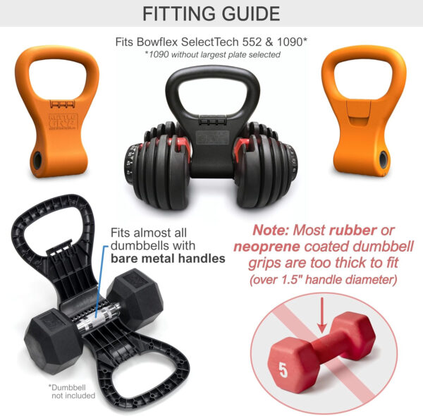 6893533fd46b74772186d2704ca59e26d9374a41bc6a3f1b80e27.jpg KETTLE GRYP - The Original - As Seen on SHARK TANK! Converts Your Dumbbells Into Kettlebells - Made in the USA - Dumbbell Grip Handle