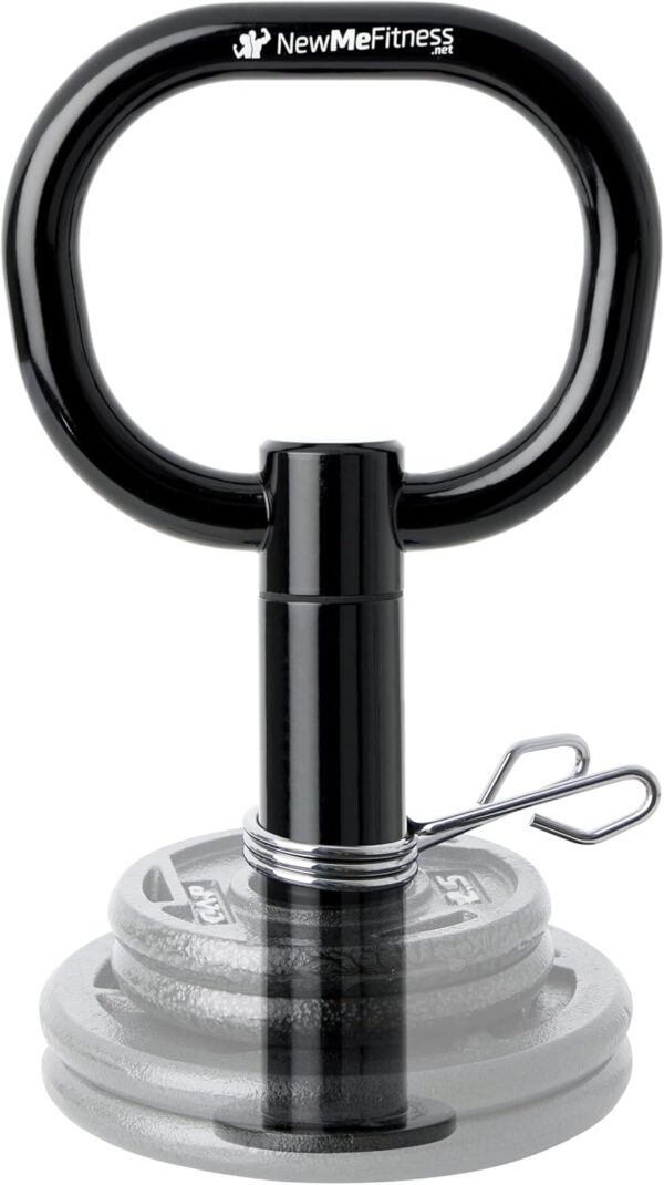 NewMe Fitness Adjustable Kettlebell Handle for Strength Training Kettlebells for Weight Plates - Home or Gym Workout- Ergonomic Design for a Comfortable, Non-Slip Grip