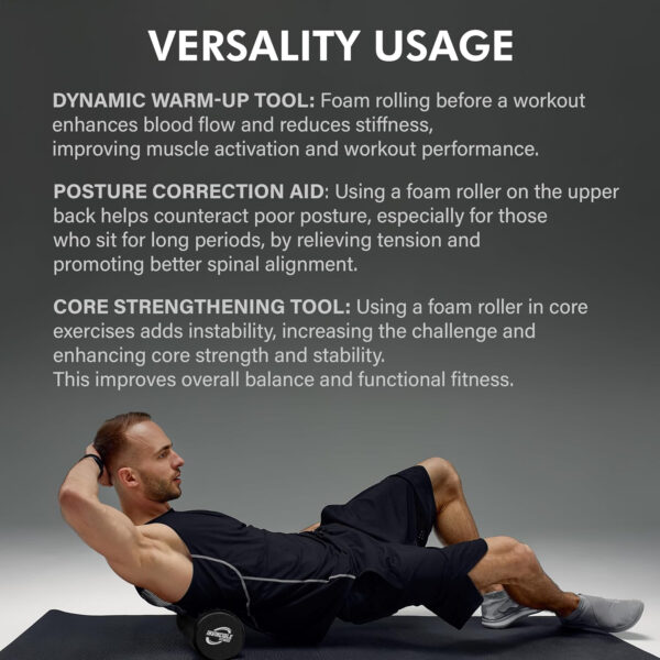 689356aa7fcd8fc50676e39b8d0a02b15fa34a657ee4cd30072f5.jpg Invincible Fitness EPP Foam Roller for Deep Tissue Massage – Enhance Recovery, Relieve Pain, and Boost Mobility for a Stronger, Healthier You (Black)