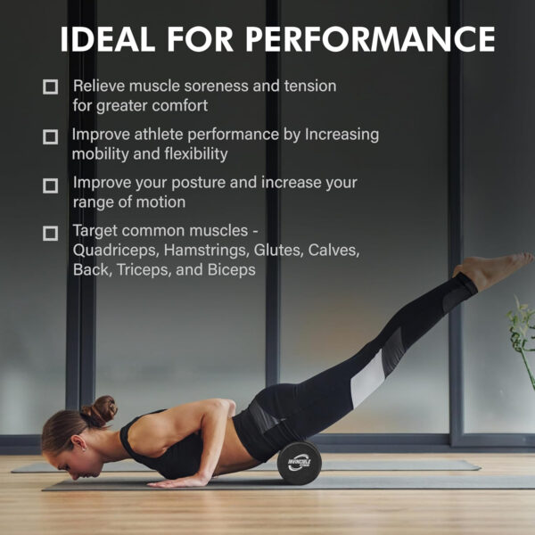 689356ad58b2eae07416d063cc31f09f50ab6b6d80afe74dc6f59.jpg Invincible Fitness EPP Foam Roller for Deep Tissue Massage – Enhance Recovery, Relieve Pain, and Boost Mobility for a Stronger, Healthier You (Black)