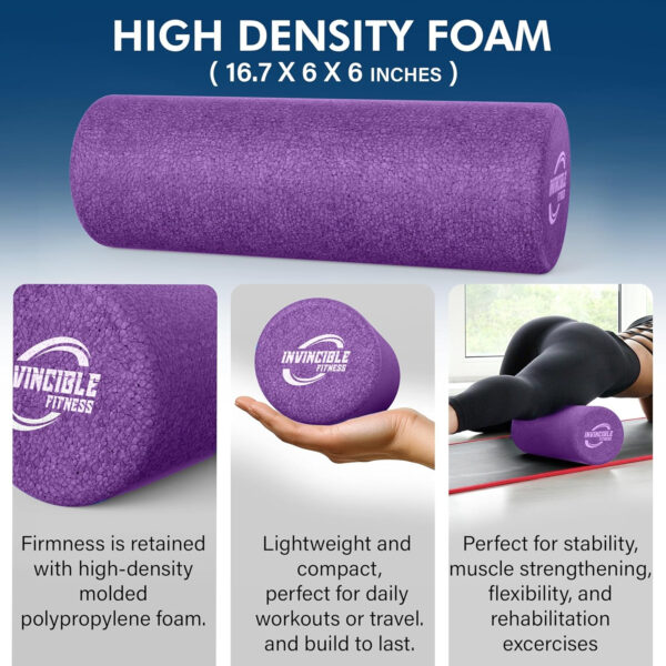 689356b7ccc6f53290cd7aa33cb7cdb27ad619564213f8d2961c4.jpg Invincible Fitness EPP Foam Roller for Deep Tissue Massage – Enhance Recovery, Relieve Pain, and Boost Mobility for a Stronger, Healthier You (Black)