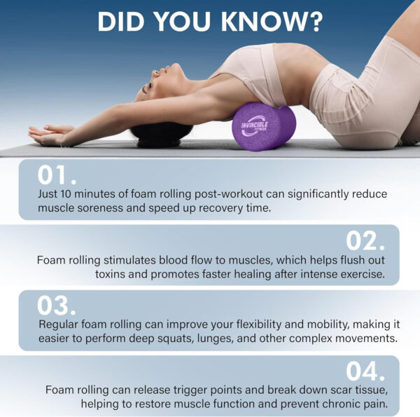 689356b8b8424827cbfb3c0ce8ba5a8bdaf2ac3e38969273001be.jpg Invincible Fitness EPP Foam Roller for Deep Tissue Massage – Enhance Recovery, Relieve Pain, and Boost Mobility for a Stronger, Healthier You (Black)