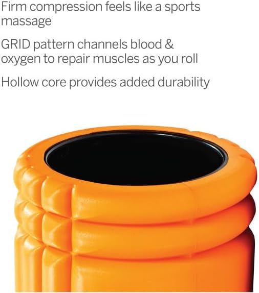 TRIGGERPOINT Performance Therapy Grid Patented Multi-Density Foam Massage Roller Exercise, Deep Tissue&Muscle Recovery Relieves Muscle Pain & Tightness, Improves Mobility & Circulation