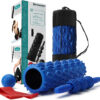 5 in 1 Foam Roller Set, Trigger Point Foam Roller Patented, Massage Stick, Massage Ball, Resistance Band for Deep Muscle Massage Pilates Yoga, Fitness Exercise for Whole Body
