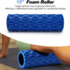 5 in 1 Foam Roller Set, Trigger Point Foam Roller Patented, Massage Stick, Massage Ball, Resistance Band for Deep Muscle Massage Pilates Yoga, Fitness Exercise for Whole Body