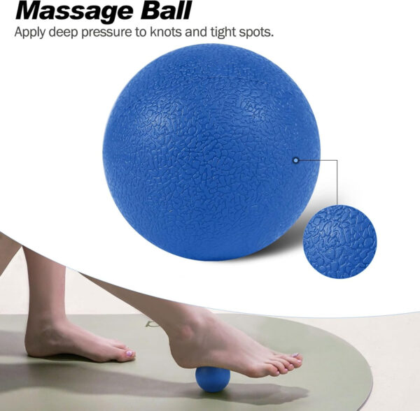 5 in 1 Foam Roller Set, Trigger Point Foam Roller Patented, Massage Stick, Massage Ball, Resistance Band for Deep Muscle Massage Pilates Yoga, Fitness Exercise for Whole Body