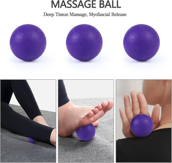 5 in 1 Foam Roller Set, Trigger Point Foam Roller Patented, Massage Stick, Massage Ball, Resistance Band for Deep Muscle Massage Pilates Yoga, Fitness Exercise for Whole Body