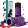 5 in 1 Foam Roller Set, Trigger Point Foam Roller Patented, Massage Stick, Massage Ball, Resistance Band for Deep Muscle Massage Pilates Yoga, Fitness Exercise for Whole Body