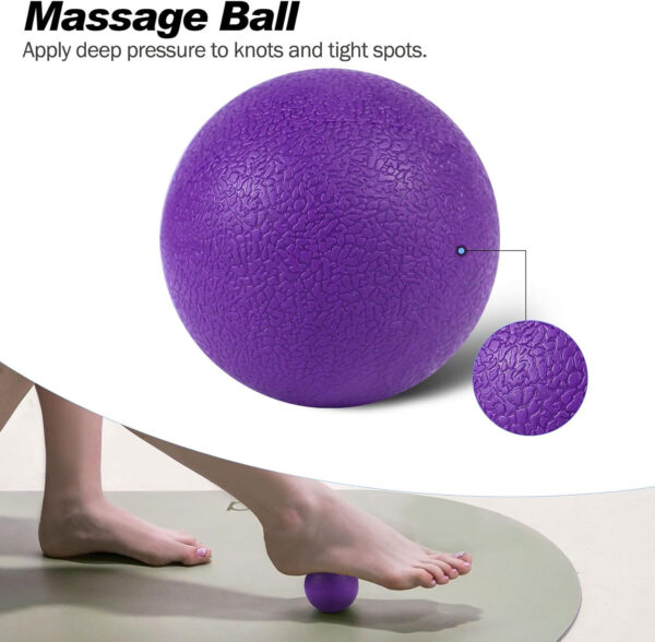 5 in 1 Foam Roller Set, Trigger Point Foam Roller Patented, Massage Stick, Massage Ball, Resistance Band for Deep Muscle Massage Pilates Yoga, Fitness Exercise for Whole Body