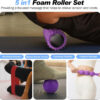 5 in 1 Foam Roller Set, Trigger Point Foam Roller Patented, Massage Stick, Massage Ball, Resistance Band for Deep Muscle Massage Pilates Yoga, Fitness Exercise for Whole Body