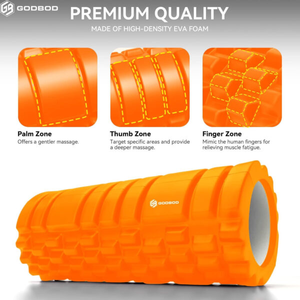 Deep Tissue Foam Roller - High-Density Muscle Massage Roller for Recovery, Pain Relief, Trigger Point, and Myofascial Release - Ideal for Athletes, Gym, and Physical Therapy - 13" x 5"