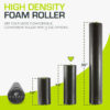 6893581cb78c207b8691c1a3cbd7c70eab1276fbae9cb67299002.jpg ProsourceFit High Density Foam Rollers 12 - inches long, Firm Full Body Athletic Massage Tool for Back Stretching, Yoga, Pilates, Post Workout Muscle Recuperation, Black